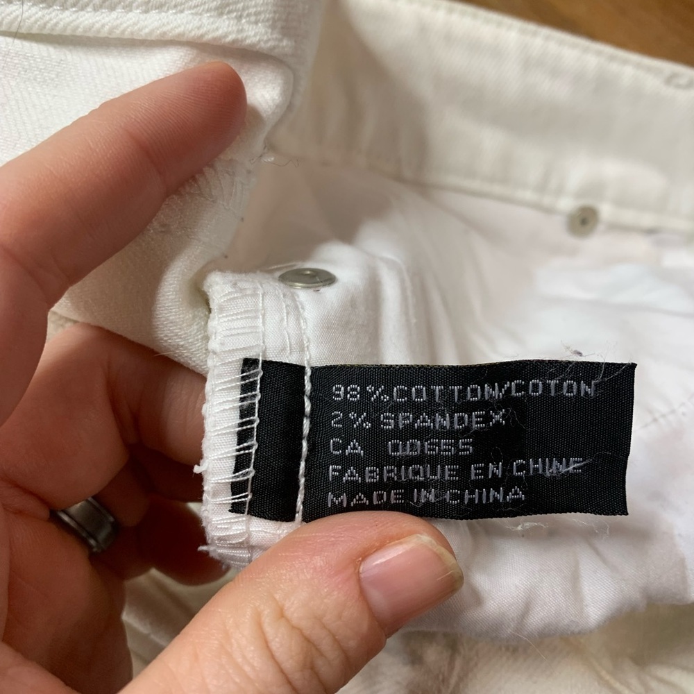 CONTRAST White Denim Capri Jeans Size 7 Stretch Y2K - Picture 5 of 10